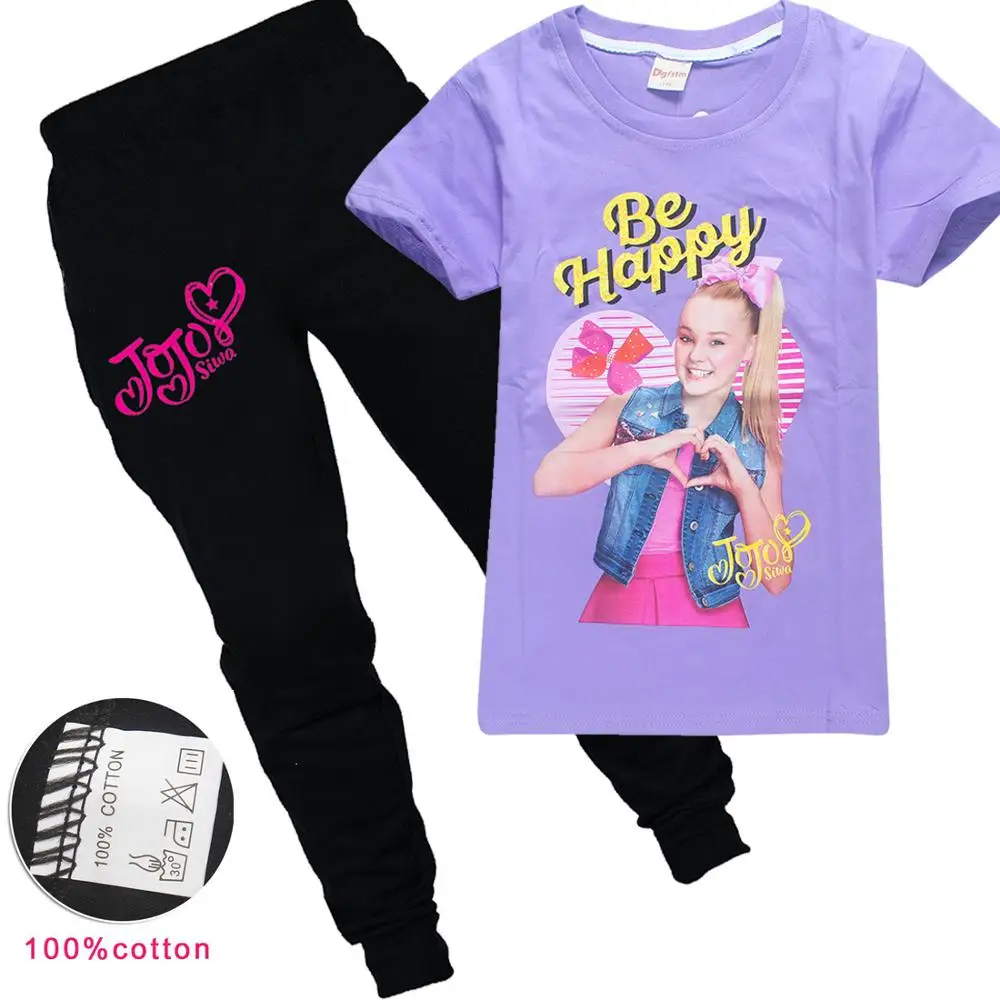 Специальная цена JOJO Siwa летние короткие топы черные брюки леггинсы одежда