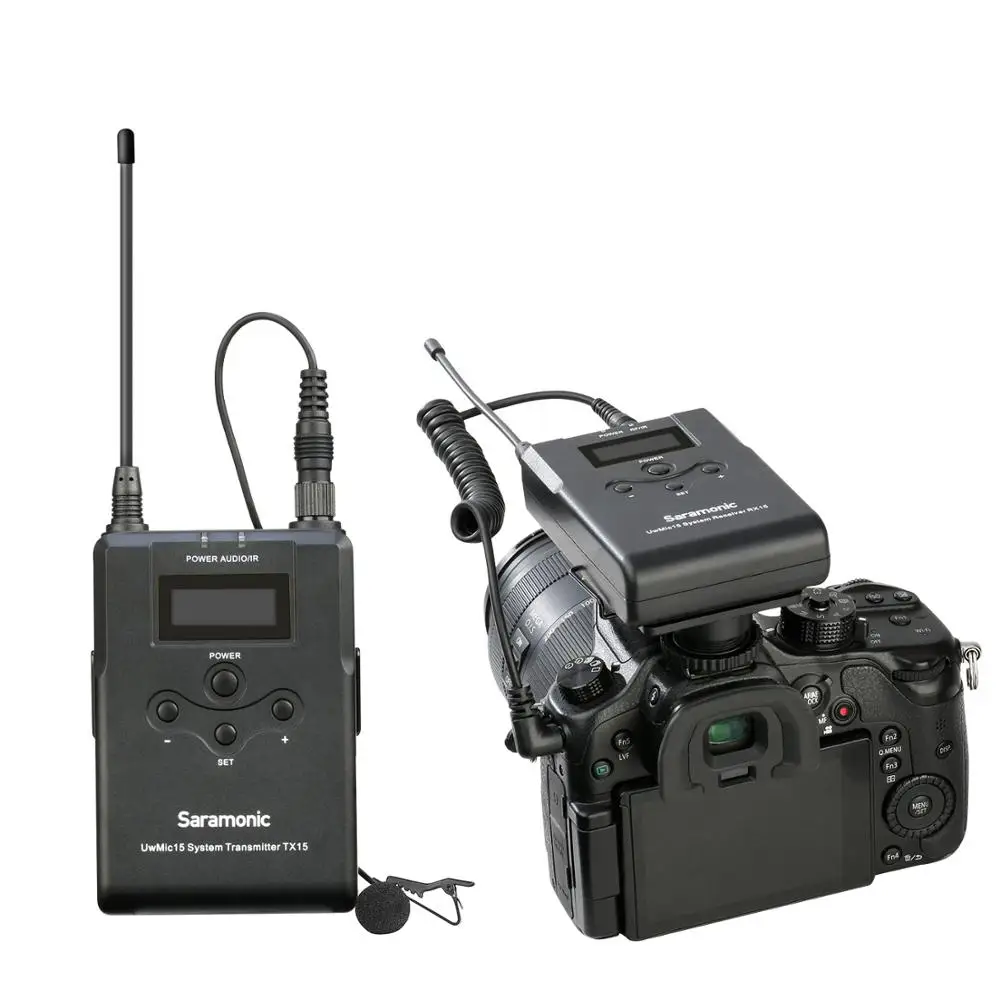 Конденсаторный петличный микрофон Saramonic UwMic15 16-канальный беспроводной для