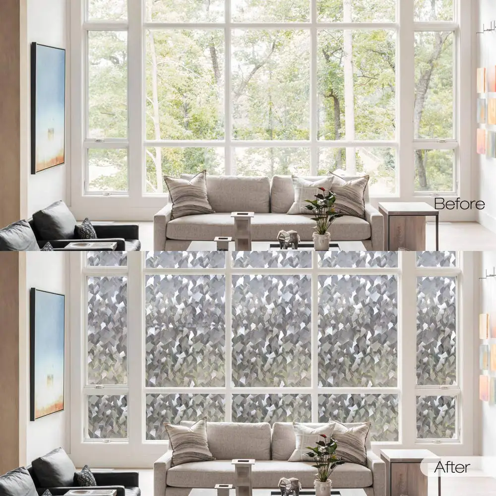 Тонированные оконные пленки 3D кристаллические Icicles наклейки без клея