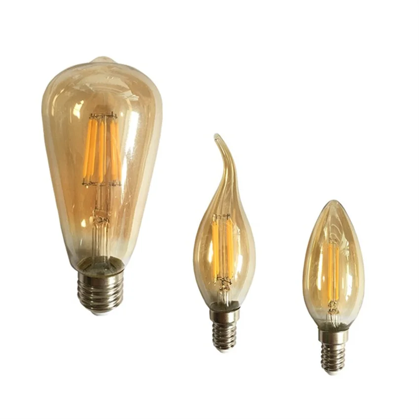 

LED Edison Bulb Dimmable 6W Vintage Led Light Bulb 60W Equivalent 2200K Warm White 620 Lumen ST64 Led Filament Bulb E26