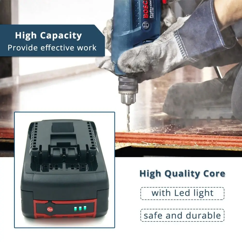

18V 10.0Ah for Bosch Electric Drill 18V 10000 mAh Li-ion Battery BAT609, BAT609G, BAT618, BAT618G, BAT614