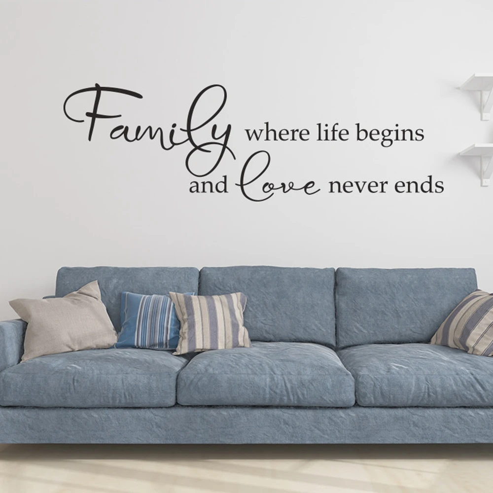 Дизайны семьи где начинается жизнь и любовь никогда не заканчивается настенные