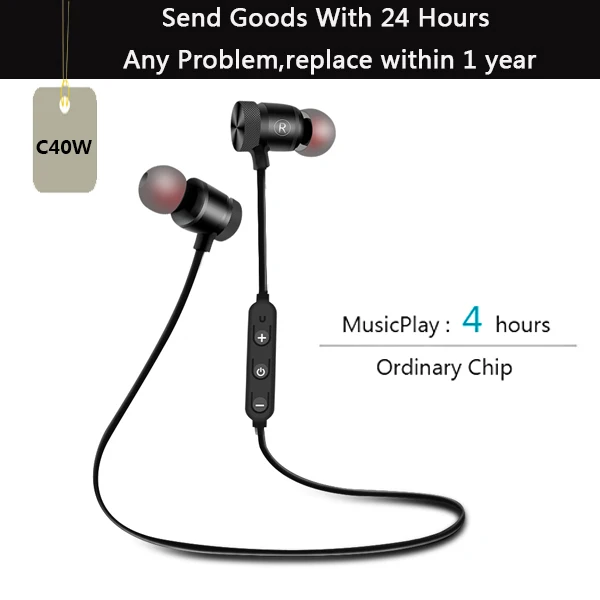 C40W-4H C40W/BC10 Bluetooth наушники беспроводные наушники стерео гарнитура спортивные наушники Bluetooth наушники HiFI бас Hands-free с микрофоном - Цвет: C40W-4H