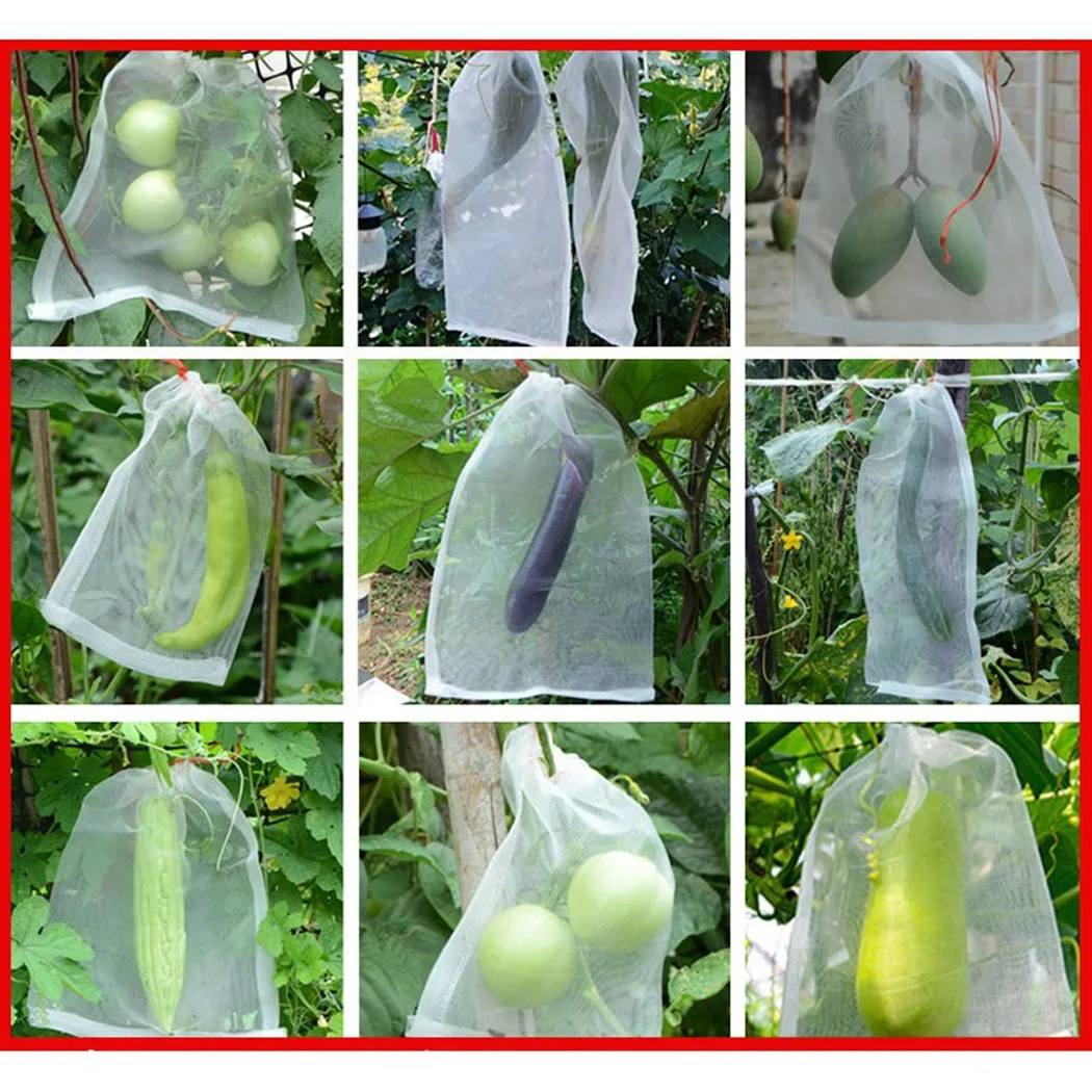 

100pcs Mesh Net Bag Breathable Bag Fruit Cover Fruit Net Bag Net Bag Orchard Tool