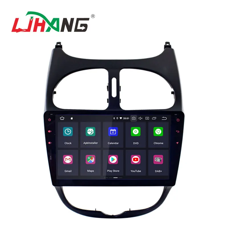 Автомобильный мультимедийный плеер LJHANG 9 дюймов Android 10 для Peugeot 206 1DIN
