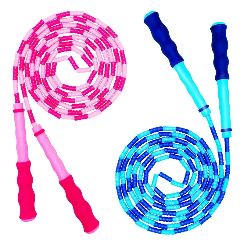 

Top!-Jump Rope for Kids Adjustable Soft Beaded Skipping Rope Free Soft Rubber Segment Bead Jumping Ropes