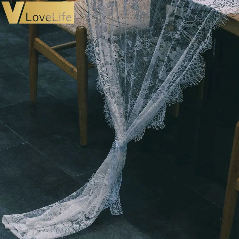 Кружевная скатерть для стола свадебная белая бохо с бахромой вечерние украшения