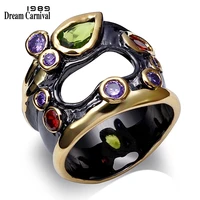 dreamcarnival1989 olivine red purple color cz rings for women neo gothic hollow jewelry wedding valentine gift anel das mulheres