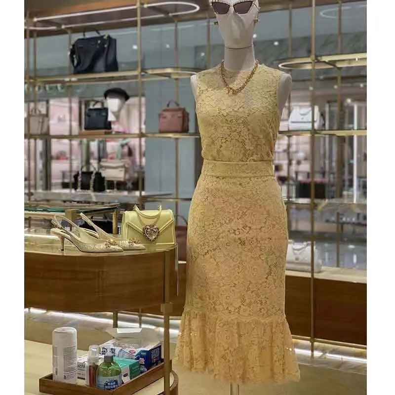 

Cosmicchic 2021 Для женщин кружевная мини-юбка для девочек костюмы без рукавов, с О-образным вырезом с цветочным принтом Топ 3-Слои сетчатая кружевн...