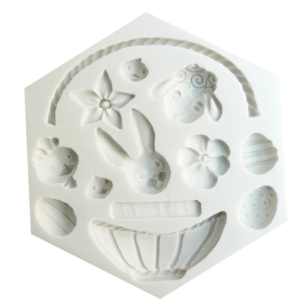 

Silicone Easter Baking Mold Rabbit Basket Flower Bunny Eggs Candy Cookie Cake Kitchen Baking Decorating Tools