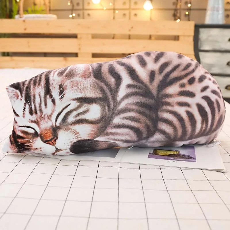 3D креативная подушка в форме кошки, Подушка для офиса, подушка для спины, рождественские плюшевые игрушки, животные, подарок на день рождения ребенка