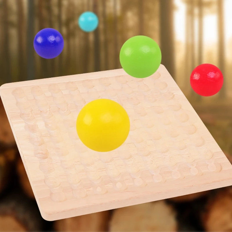 

Wooden Go Games Set Dots Shuttle Beads Board Games Toy for Kids, Funny Go Board Puzzle Board Games Set with Rainbow Bead