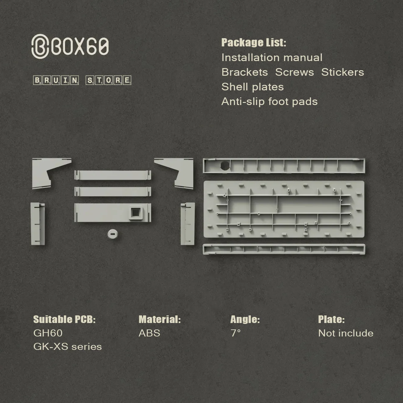 Оригинальный чехол для механической клавиатуры BurgerWork BBOX60 C64 Retro ABS 60% | Компьютеры