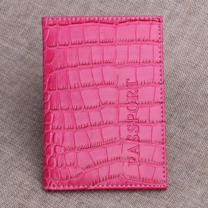 Rose Red TRASSORY Аллигатор кожа паспорт и дорожный держатель документов Обложка для паспорта чехол для мужчин и женщин - Цвет: Rose Red