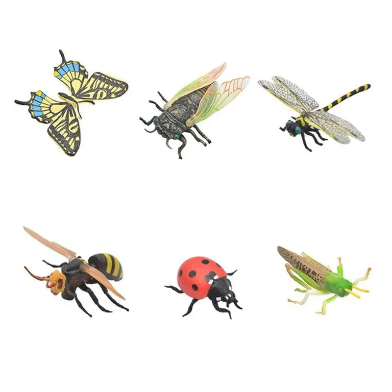

6pcs Insect Model Toy Plastic Model Reptile Insect Model Doll Educational Toy Children Favorite Toy Animal Collection Model Toy