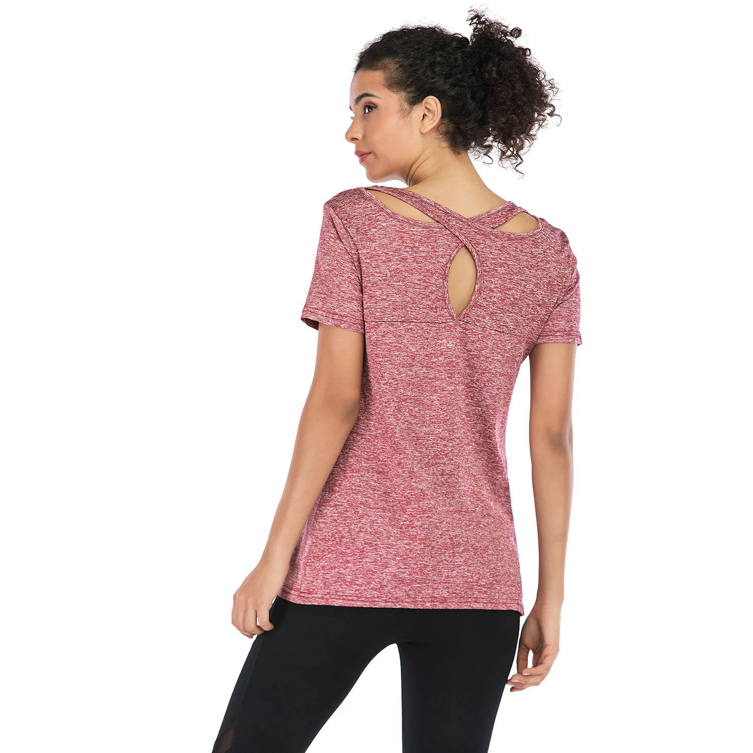 Женский спортивный топ 2021 женская футболка с коротким рукавом для фитнеса