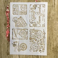 a4 29 21cm square mechanical gear diy stencils wall painting scrapbook coloring embossing album decorative paper card template
