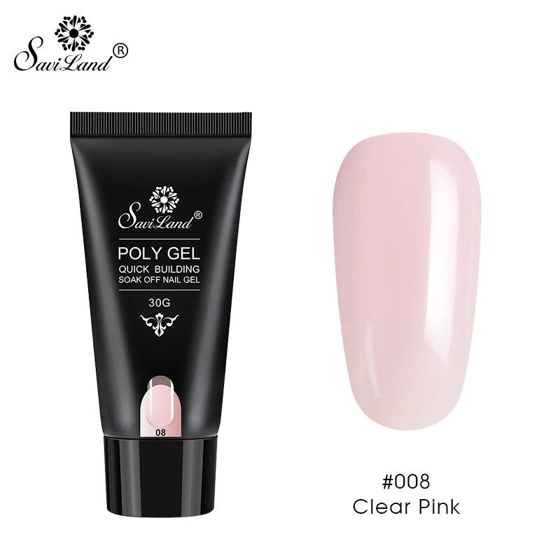 SAVILAND 30g Color Changing Poly Gel Acryl Gel UV Builder Gel Clear Pink Varnish Soft No Burnning Cover Natural Gel Polish - Цвет: clear pink