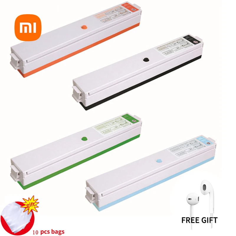 

Xiaomi Youpin Vacuum Sealer New Household Food Sealing Storage Packaging Machine Film Sealer Vacuum Packer Including 10Pcs Bags