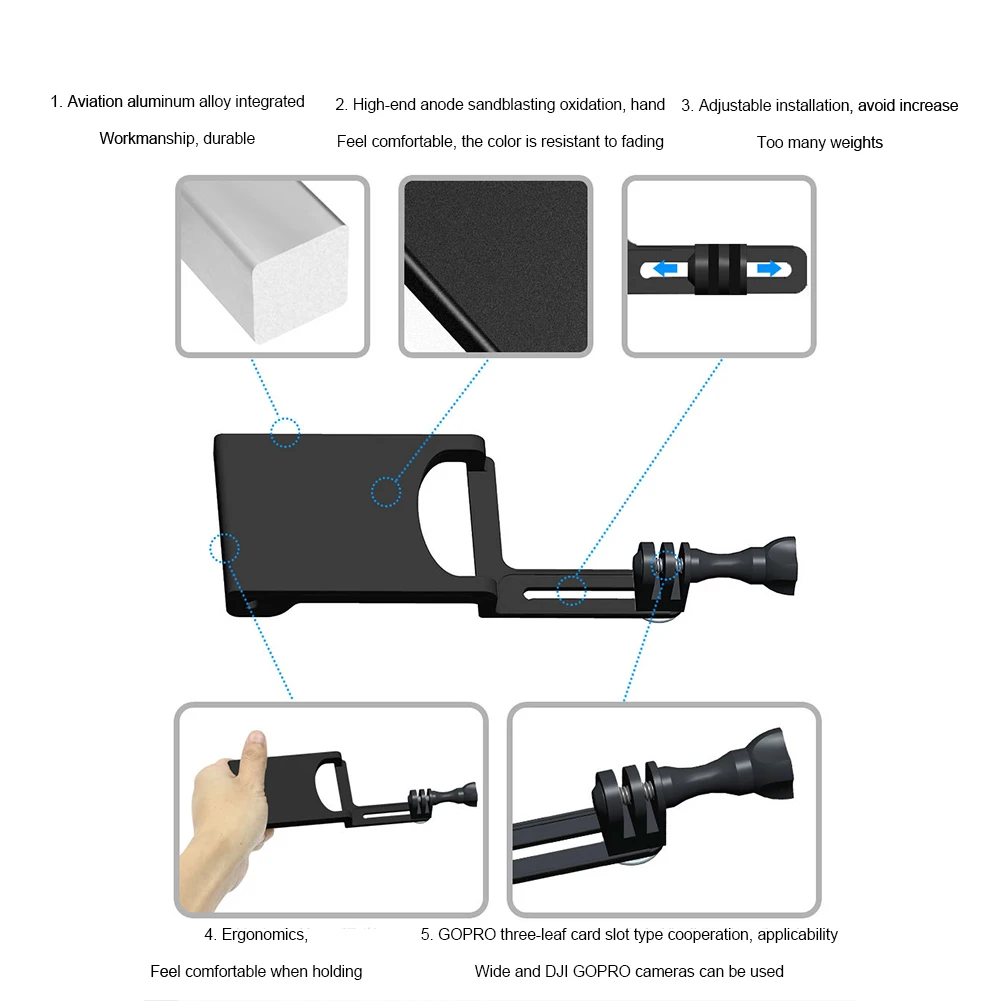 

Регулируемая портативная эргономичная пластина-стабилизатор для видеокамер GoPro Hero 8 7 6 5