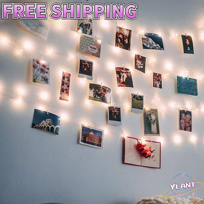 

SWT Holiday Party Wedding Fairy Lights LED String Lights Photo Clip USB Outdoor Battery Operated Garland Christmas Decoration
