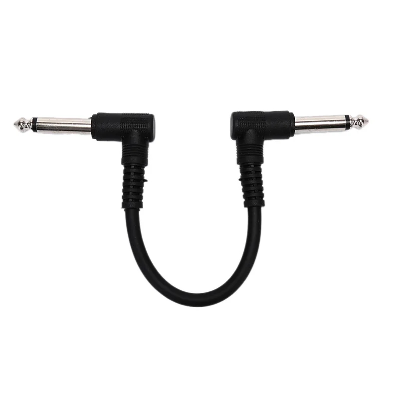 1 stück universal gitarre effekt pedal instrument patch kabel rechten winkel stecker 1520 cm schwarz kabel free global shipping