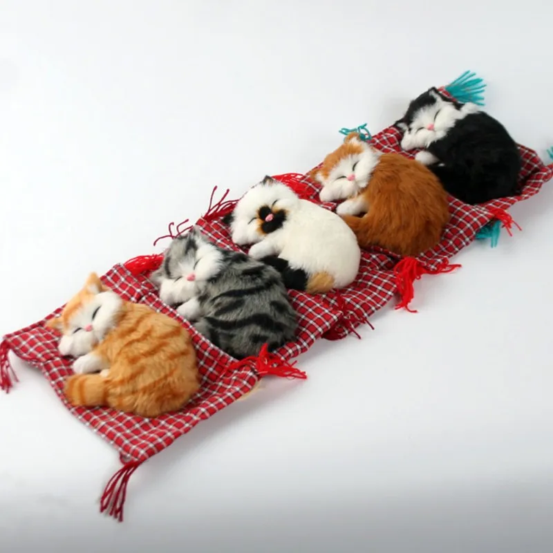 

Car Ornaments Cute Simulation Sleeping Cats Decoration Lovely Plush Kittens Doll Toy Car-styling Interior Accessories