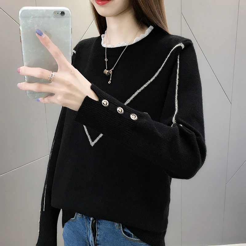 

Women's sweater women's loose autumn and winter wear new fashion foreign coat knitted bottoming shirt inside
