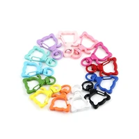 5pcs little bear colorful metal bear shape lobster clasp hooks key rings connectors for diy jewelry making accessories supplies