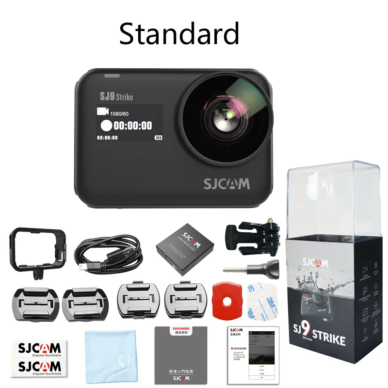 SJCAM SJ9 серии SJ9 Strike SJ9 Max GYRO Body Водонепроницаемый 4K Экшн-камера потоковая 2,4G Wifi Спорт DV - Цвет: SJ9 Strike Standard