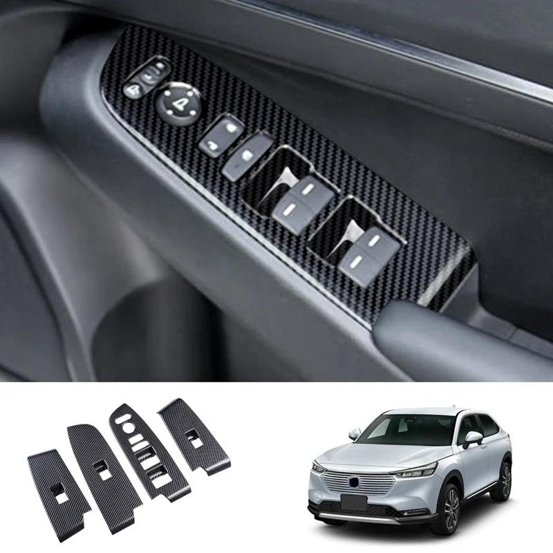 

Car Window Glass Lifter Switch Window Glass Switch Panel Inner Armrest Decorative Strip for Honda VEZEL 2020-2021