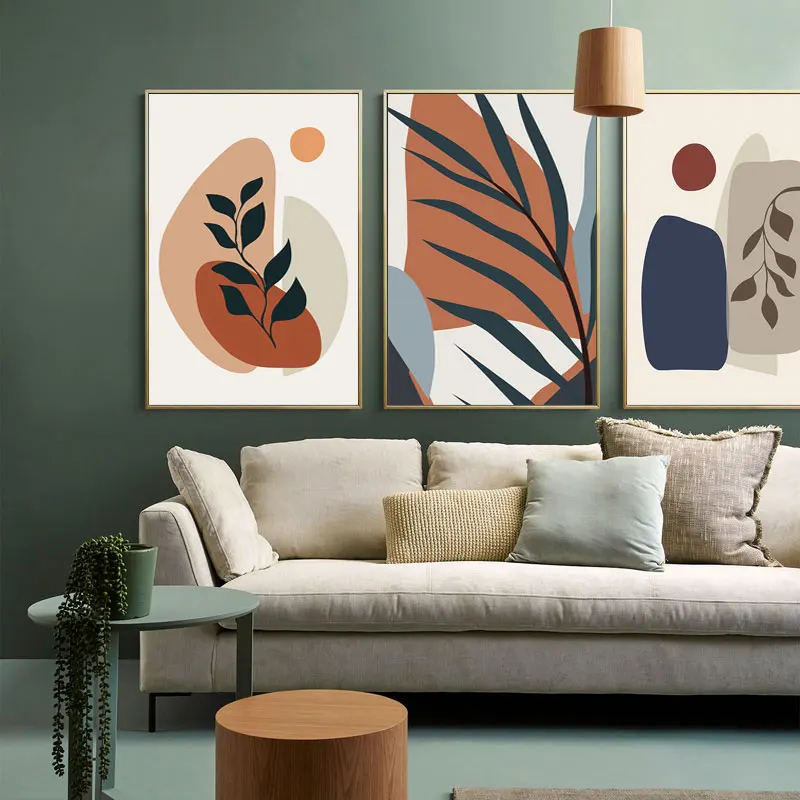 Abstract Modern Tropical Plants Flower Canvas Painting Geometry Art Nordic Posters and Prints Wall Picture for Living Room Decor | Дом и сад