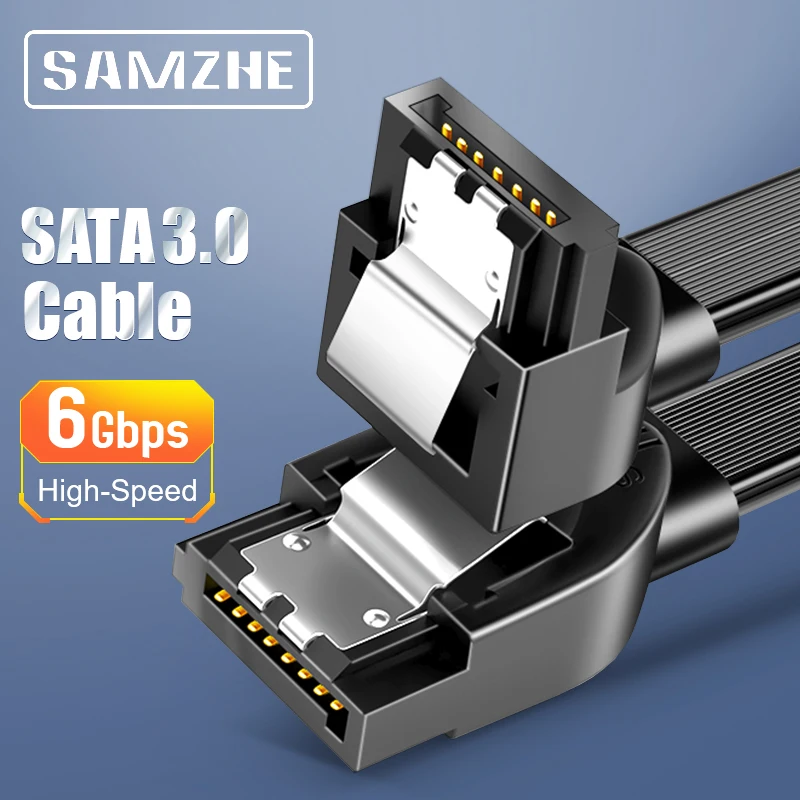SAMZHE SATA Cable 3.0 Hard Disk Driver SSD Adapter 90 Degree Bending for Computer Connection |