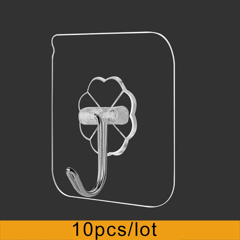 Прочная прозрачная настенная вешалка 10 шт. экономия места водонепроницаемые
