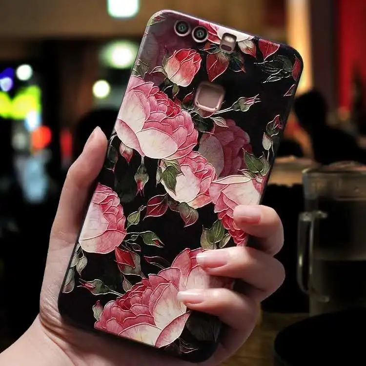 Чехол для Huawei P9 P8 P10 Plus Lite 2017 чехлы Honor 8 ретро Тисненый Цветочный Цветок лист