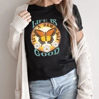 retro sublimations butterfly print 100 cotton short sleeve t shirt round collar casual fashion women comfortable oversize cloth