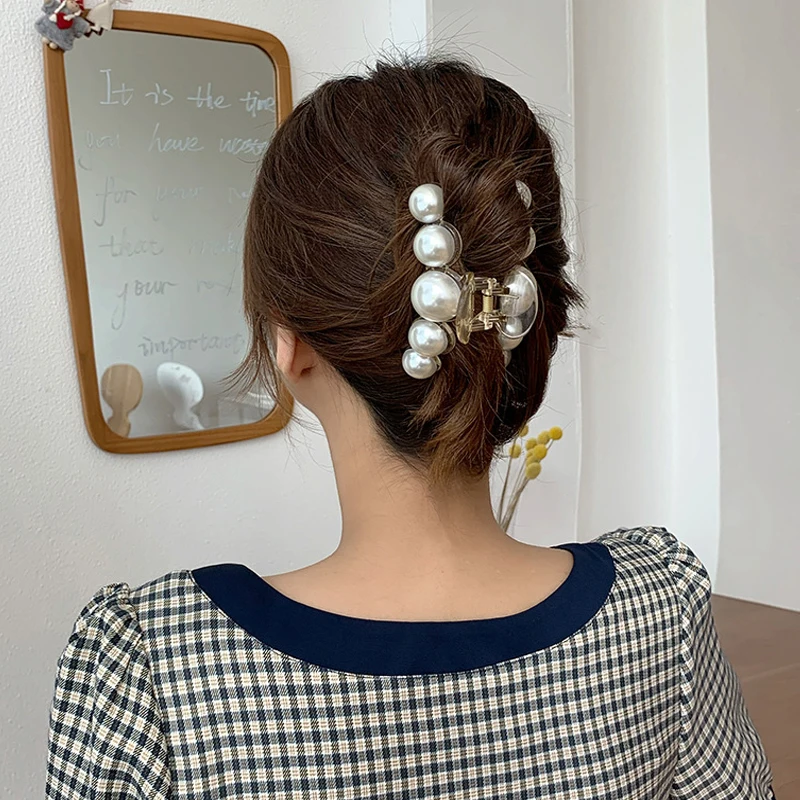 Заколки для волос с большими жемчужинами женские заколки из белого шпильки и