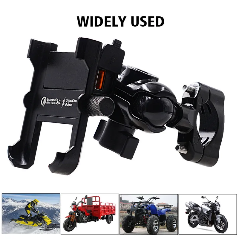

Aluminum Alloy Motorcycle Phone Holder Non-slip Adjustable Motorbike Rearview Smartphone Stand for Vehicle Mobile Phone Mount