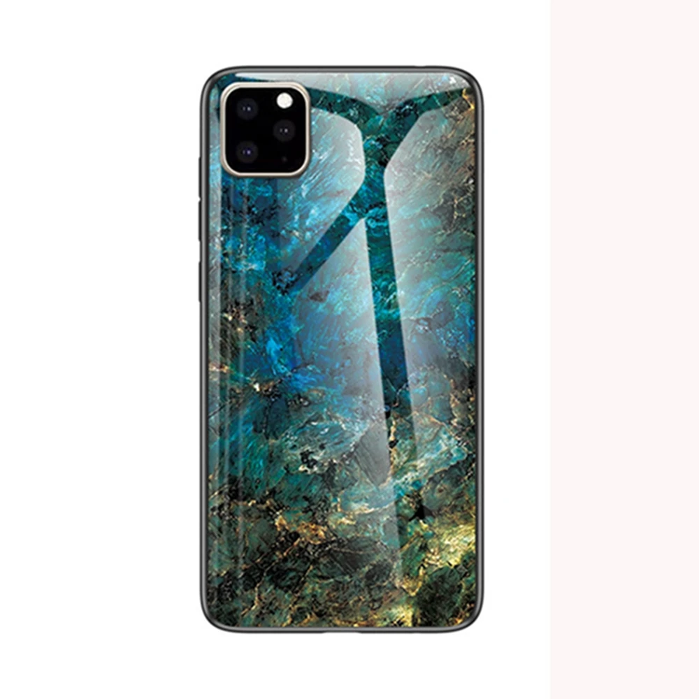 Eqvvol Marble Tempered Glass Case For iPhone X XS XR 11 Pro MAX 7 8 6 6s Plus Gradient Shockproof Bumper Back Cover Coque |