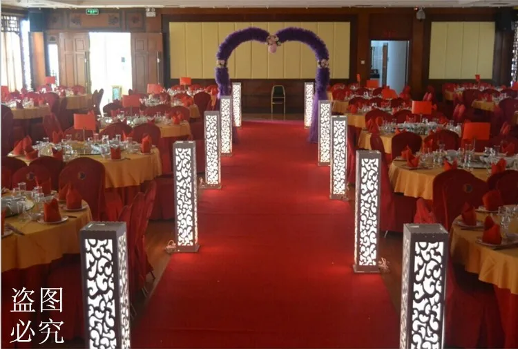 Lote de 8 unidades de soporte de carretera de plomo para banquete de boda, Pilar tallado de 115x20x20 cm, decoraci&oacute;n de fantas&iacute;a con luz LED integrada-4