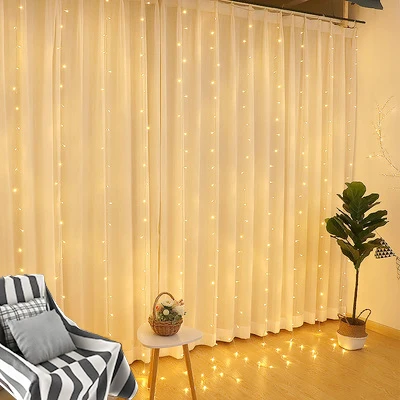 

3M USB LED Curtain Light Fairy String Lights 8Mode 3X3M 3X1M 3X2M Garland for New Year Christmas Outdoor Wedding Home Decor