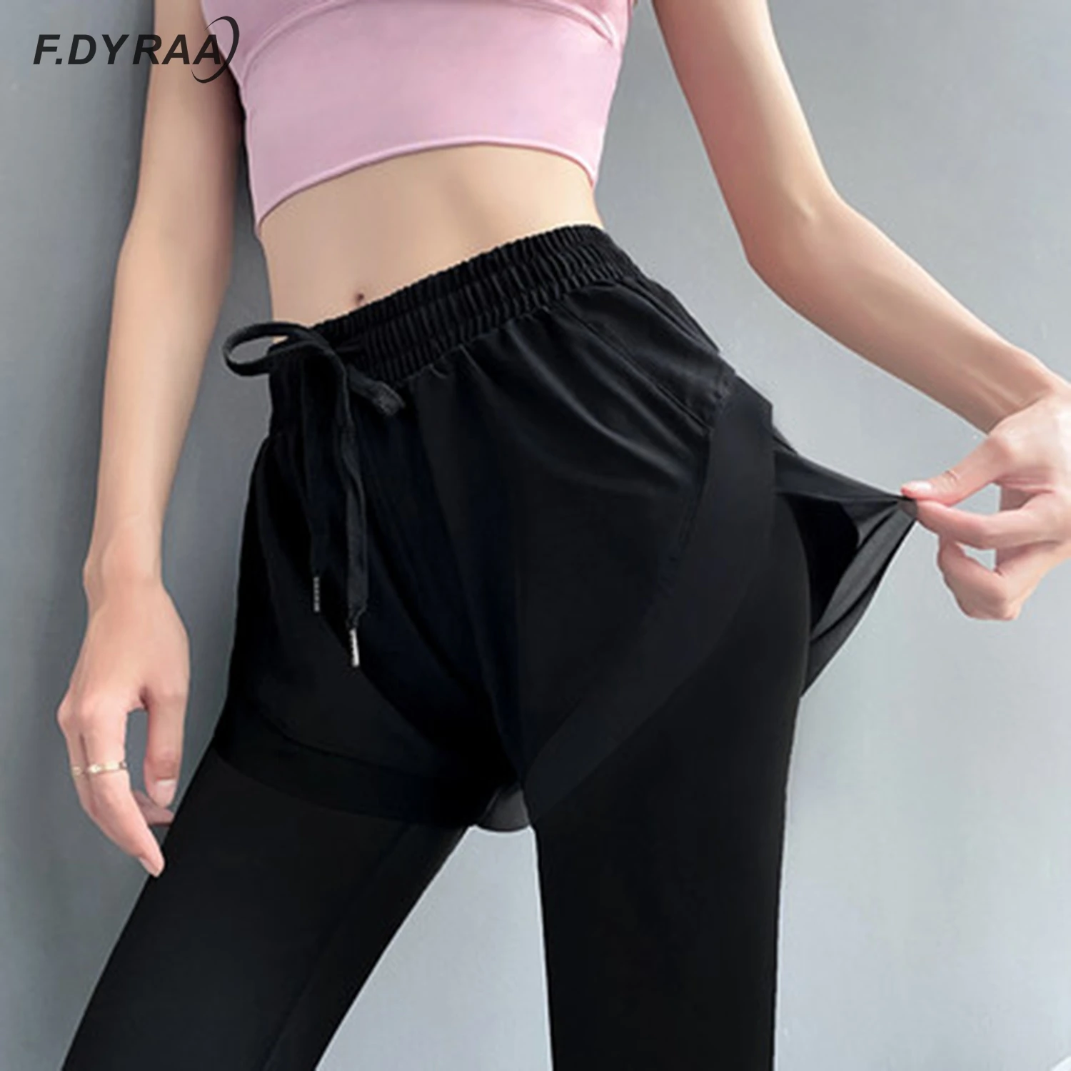 F.DYRAA леггинсы с высокой талией спортивные женские шорты для фитнеса облегающие