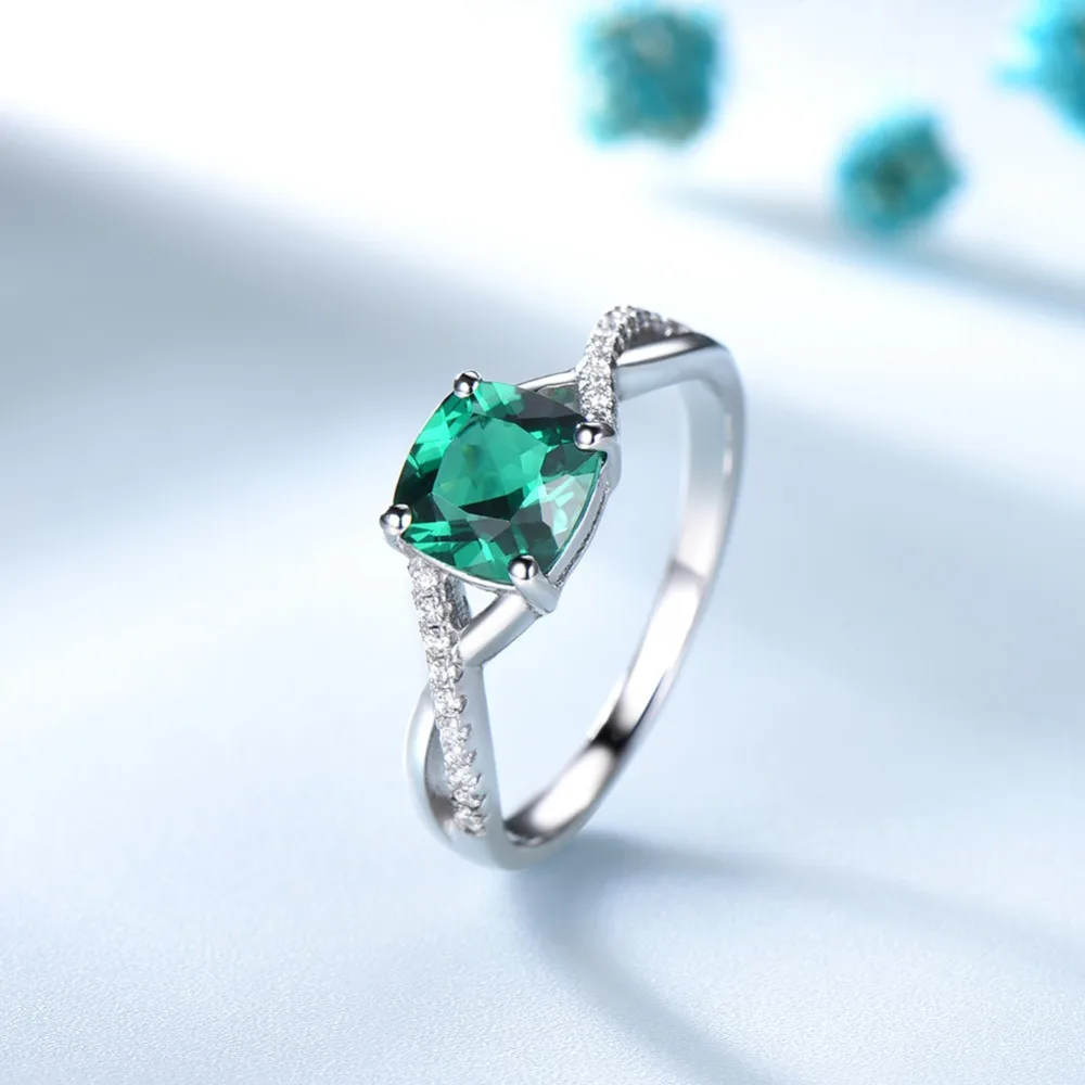 ORSA JEWELS изысканное кольцо из стерлингового серебра 925 пробы женское Изумрудное кольцо с квадратным вырезом спиральное кольцо в форме волны юбилей ювелирные изделия VSR20