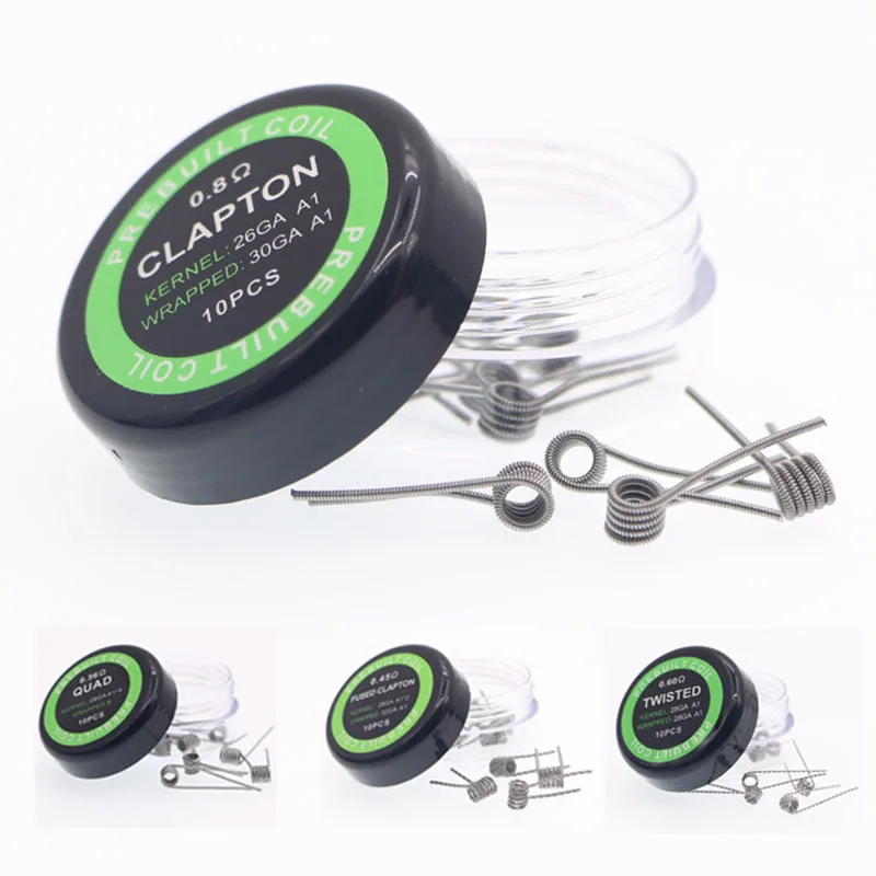 10 шт./кор. Ni80 катушки SS316L Alien Fused Clapton с сопротивлением нагревательный провод для
