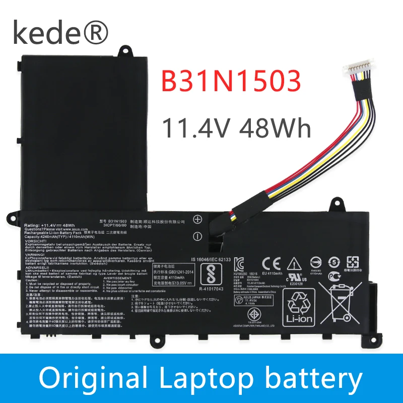 Kede 11 4 V 48wh оригинальный B31N1503 0B200 01690000 Аккумулятор для ноутбука ASUS EeeBook E202SA серии