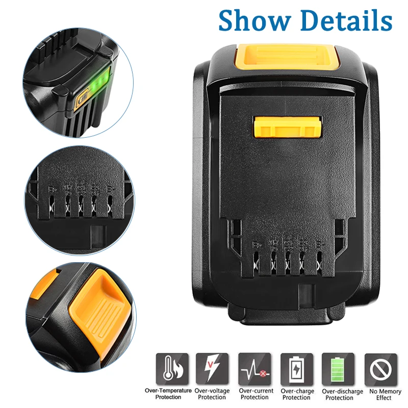 Bonacell 6000 мА/ч 18V макс XR для Dewalt Мощность инструмент Батарея DCB180 DCB181 DCB182 DCB201 2 DCB200 DCB204