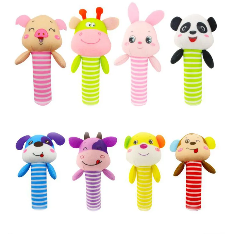

Baby Rattle Cute Baby Montessori Toys Cartoon Animal Hand Bell Rattle Soft Toddler Plush Early Educational Toys 0-12 Months