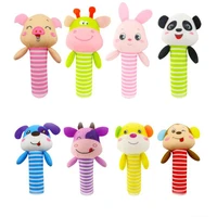 baby rattle cute baby montessori toys cartoon animal hand bell rattle soft toddler plush early educational toys 0 12 months