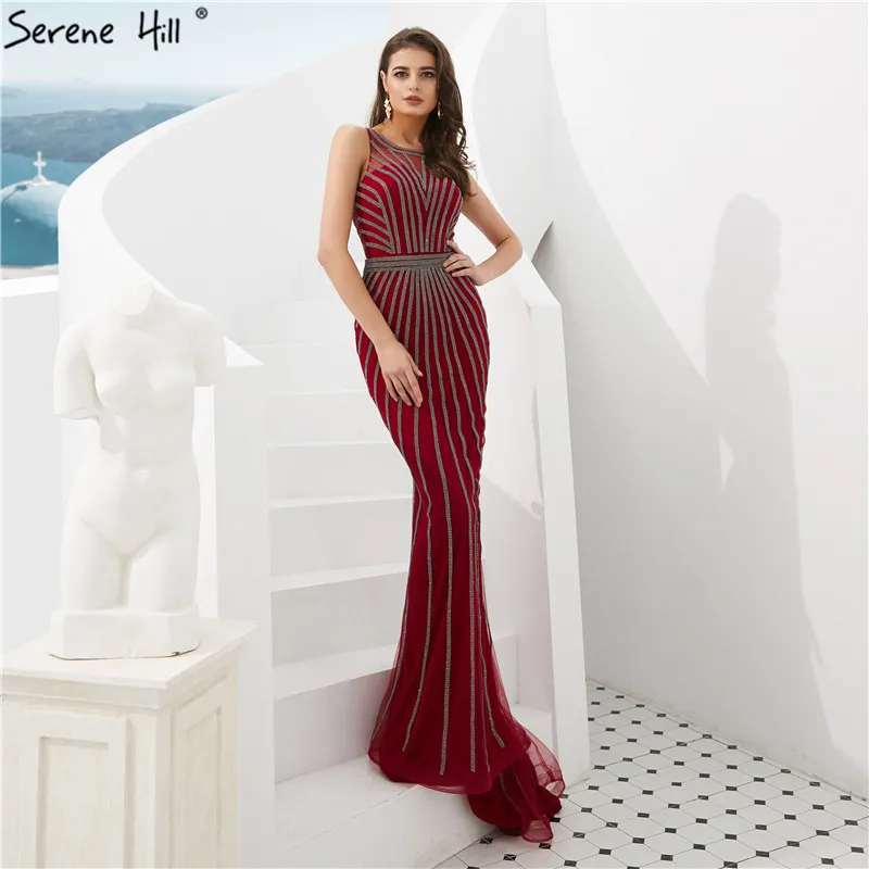 Красное вино Холтер мермиад вечерние платья Реальные фотографии без Рукавов