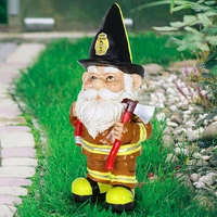 10cm fireman gnome statue resin figurines naughty garden gnome statue whimsical outdoor garden decoration for patio decor